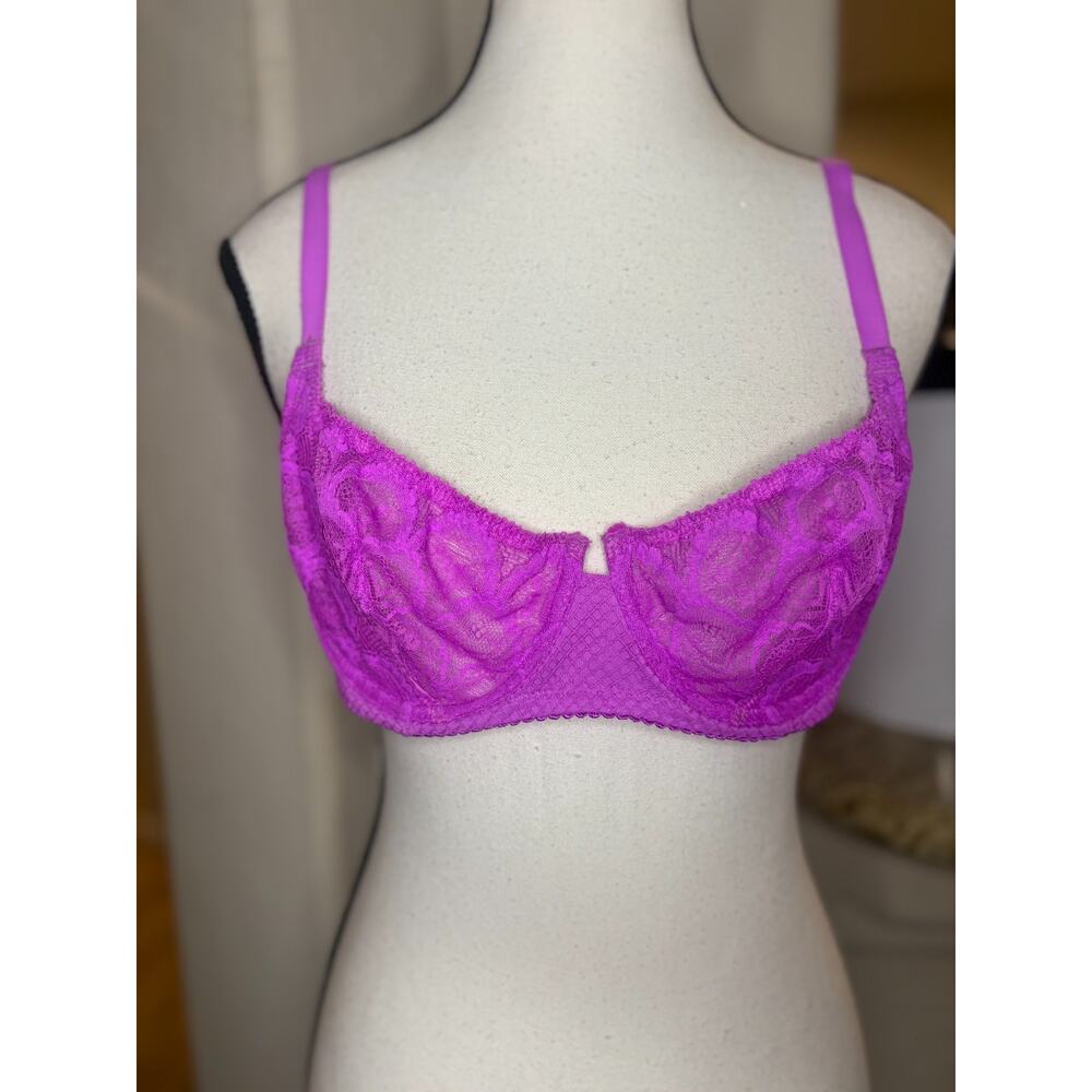 SAVAGE X FENTY Purple Lace Underwired Push up Bra Size 36B